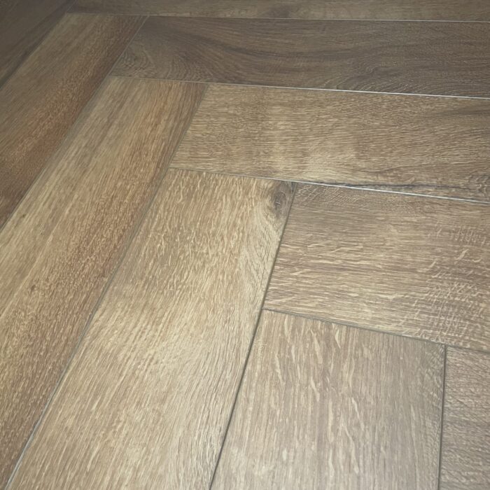 Jegna Luxury Vinyl Rigid Core Click Herringbone Flooring Rustic Coffee